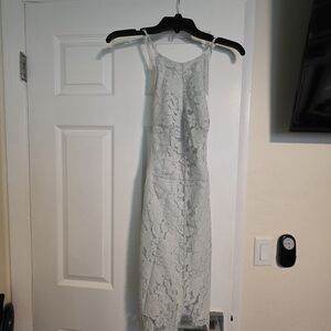 Elegant Lace Midi Dress in White